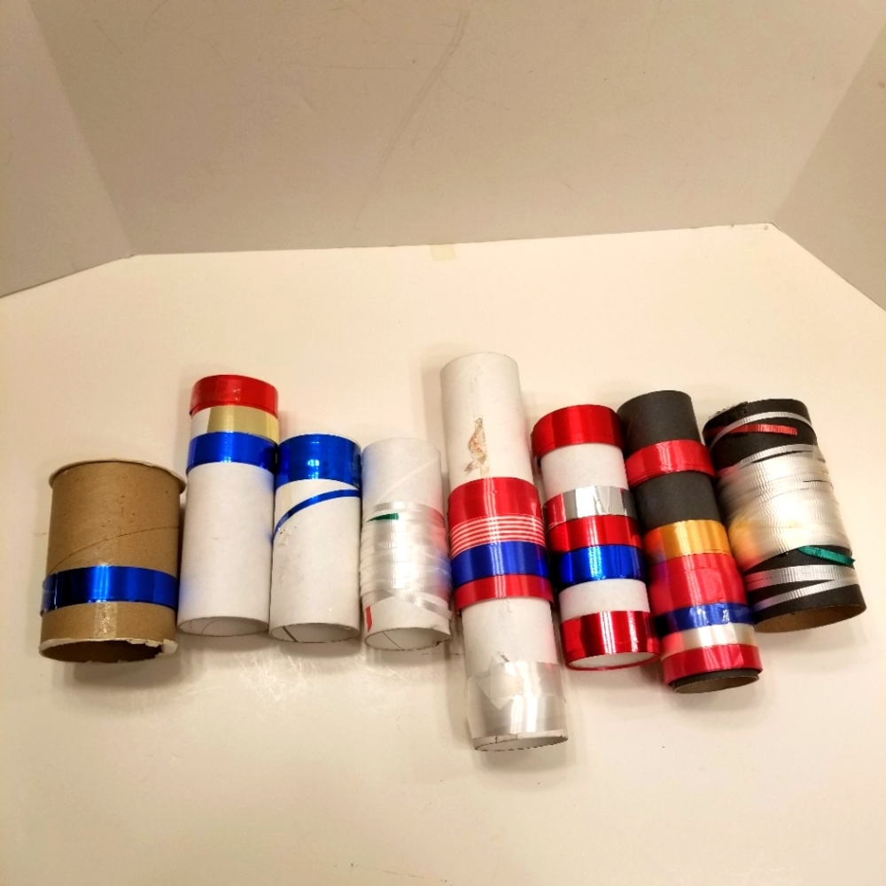 Huge Lot of Many Patriotic Christmas All Occasions Curling Red White Blue Ribbon